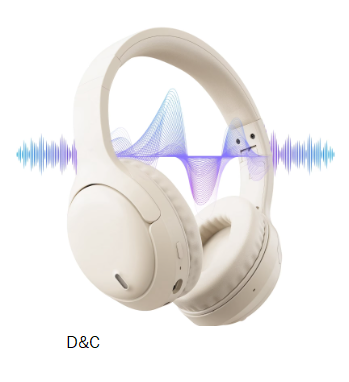 Active Noise Cancelling Headphones, 55H Playtime, Wireless/Wired Bluetooth5.3 Over-Ear Headphones with Mic, Blocks Engine Noise, White