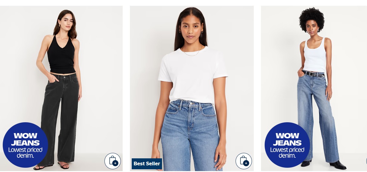 Mid-Rise Wow Baggy Wide-Leg Jeans Shop More WOW Jeans