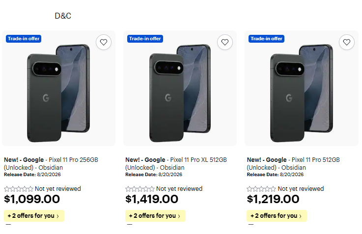 New Google Pixel 11 Series as low as $99*