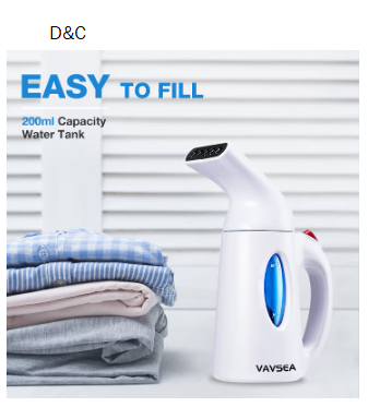 VAVSEA Steamer for Clothes, Portable Garment Steamer, Auto Shut-off Function, Wrinkles/ Steam/ Soften/ Clean/ Sterilize, White