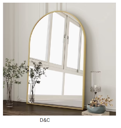 BEAUTYPEAK 20″x 30″ Bathroom Mirror Wall Vanity Arched Mirror, Gold, Crown Shape