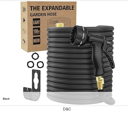 100ft Flexible Garden Hose with Nozzle