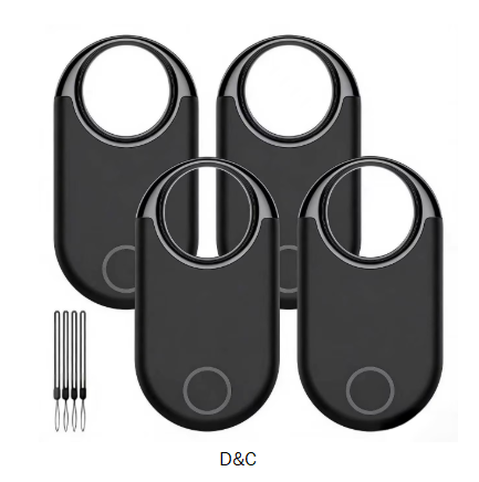 Loshall Air Tracker Tag (iOS Only)-4 Pcs, Smart Item Finder Work with Apple Find My for Luggage, Keys, Bags, Pets, Wallet, Bluetooth Tracker/ Key Finder and Item Locator Smart Tag Replaceable Battery
