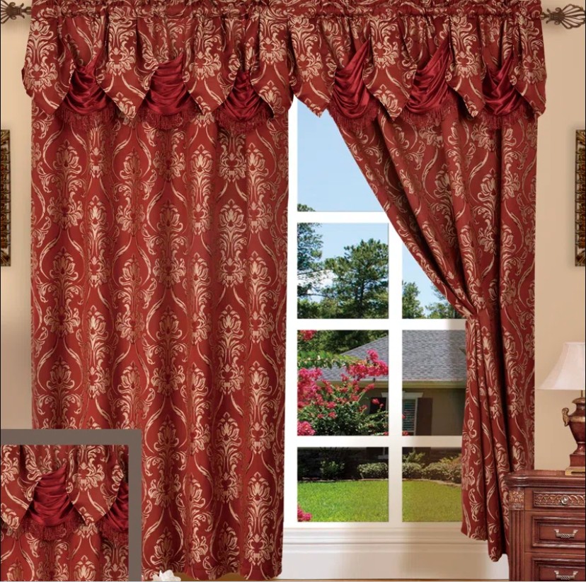 Damask Polyester Room Darkening Sliding Panel Pair (Set of 2)