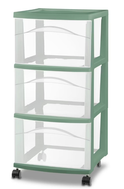 3 Drawer Medium Cart Versatile Green – Brightroom™