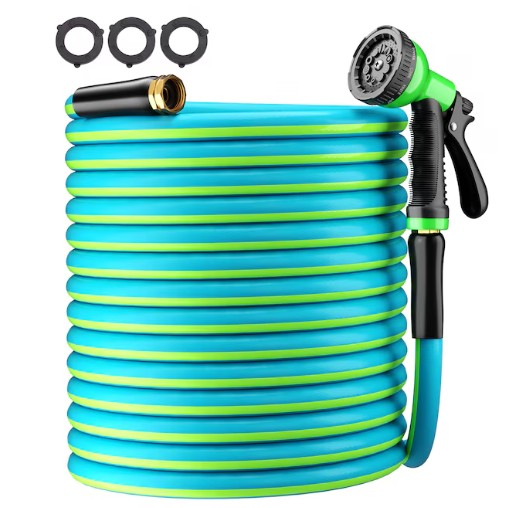 Feihu 100ft 5/8in PVC Garden Hose Green 5/8-in x 100-ft Heavy -Duty Kink Free Vinyl Multiple colors/finishes Hose