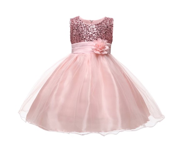 HAWEE Flower Girls Dress Sleeveless Sequin Tutu Princess Dress Birthday Party Pageant Ball Gown for Age 3-10 Years Old