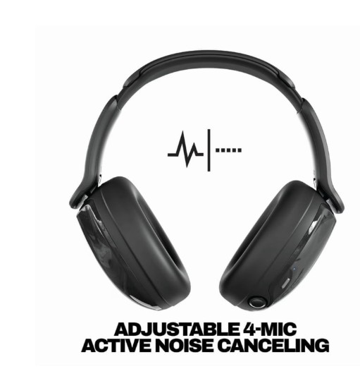 Skullcandy Hesh 540 ANC Wireless over-Ear Headphones with Active Noise Canceling, True Black