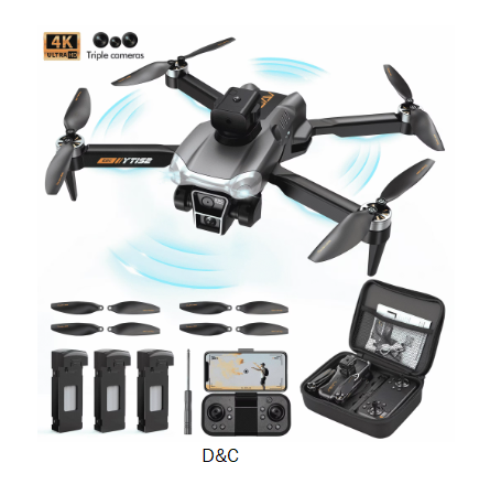 UUGEE Foldable FPV Drone with 1080P Camera for Kids Adults, RC Quadcopter for Beginners with 3 Batteries & LED Lights, Christmas Birthday Gift