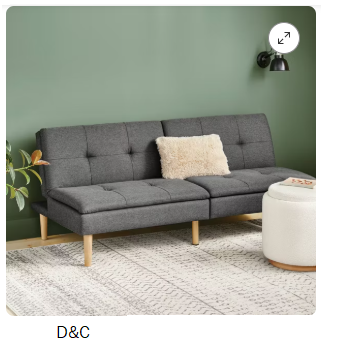 Dorm Tufted Futon Sofa Dark Gray – Room Essentials