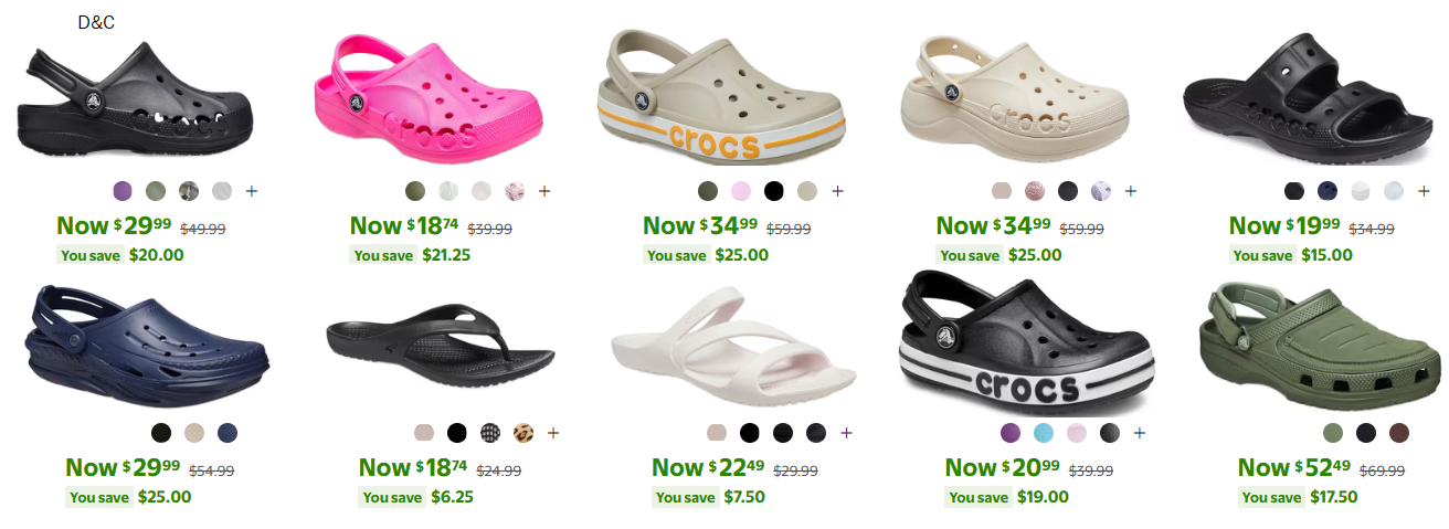 Up to 50% off Cr0cs!!! Prices starting at just $14