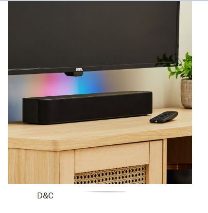 onn 20 Inch Bluetooth 2.1 Channel Soundbar with Multi-Color LED Lighting, Black