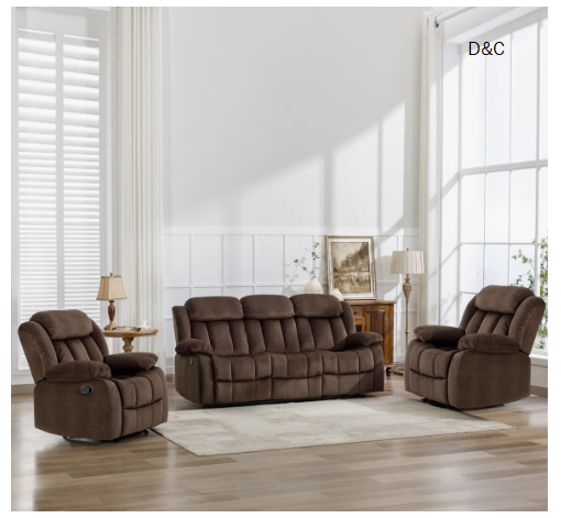 Ireneo 3-Piece Microfiber Manual Reclining Living Room Set