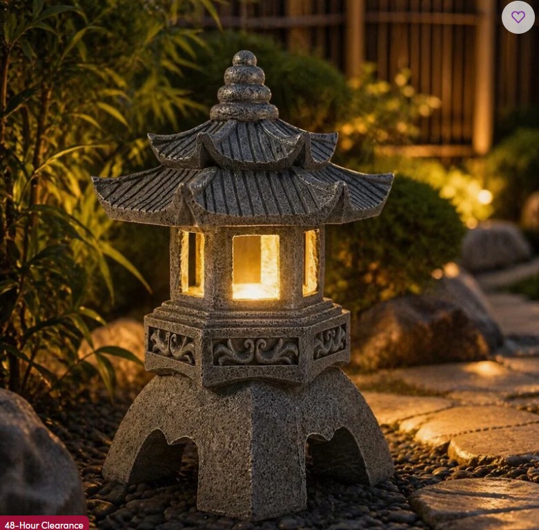 Zen Garden Lamp Statue