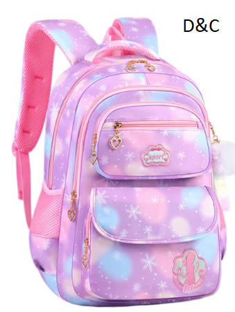 Girls Backpack Cute School Bag Large Multi Pockets Kids School Backpack Bookbag for Children, Purple