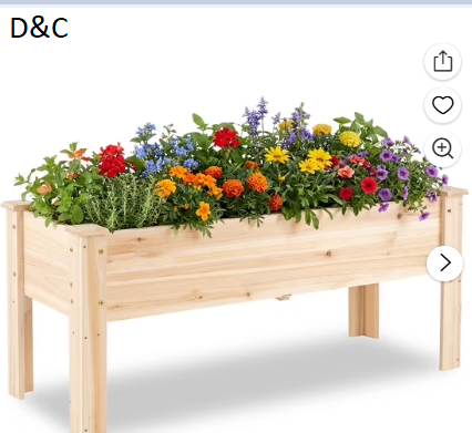 Costway Raised Garden Bed Elevated Planter Box Wood for Vegetable Flower Herb