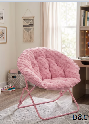 Mainstays Saucer Chair for Kids and Teens, Pink