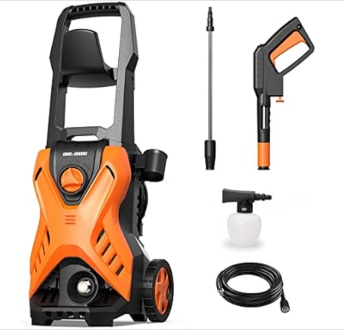 Rock&Rocker Electric Pressure Washer, 2150PSI Max Power Washer with Adjustable Pressure Nozzle, Foam Cannon, Car Cleaning Washer Great for Home/Patio/Concrete/Deck/Driveways Cleaning