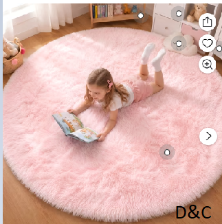Sanmadrola Super Soft Fluffy Indoor Area Rugs 4×4 Feet, Fuzzy Rugs for Bedroom Living Room