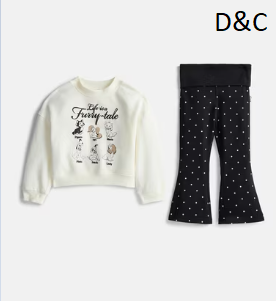 Toddler Girls 2-Piece Print Set 🎀 Cute Printed Top + Flared Leggings