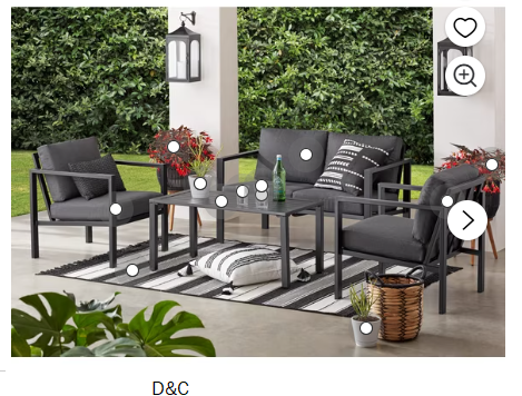 Mainstays Dashwood Outdoor Patio Conversation Set, 4-Piece, Seats 4, Gray