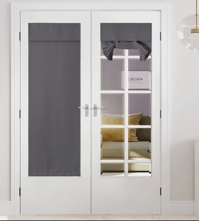 Blackout Small Door Curtain for Kitchen, Privacy Thermal Insulated Door Window Curtain for Classroom Window/Small Front Back Door/Office, 1 Panel