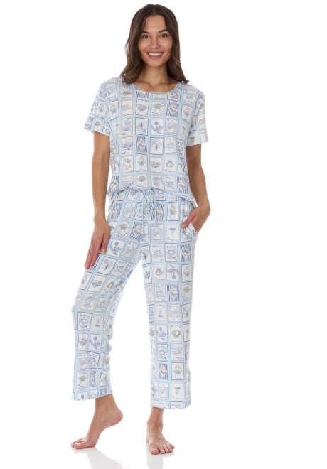 Flora Nikrooz 2 Piece Short Sleeve Capri PJ Set