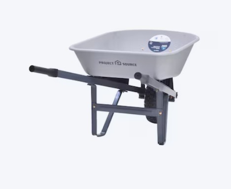 Project Source 5-cu ft 1 Wheel Poly Push Wheelbarrow