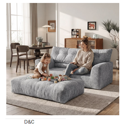 BEHOST 55″ Loveseat Couch with Extra Deep Seats, Chenille 2-Seater Sofa with Side Storage & 2 Pillows, Cloud Sofa for Living Room & Small Spaces, Dark Gray
