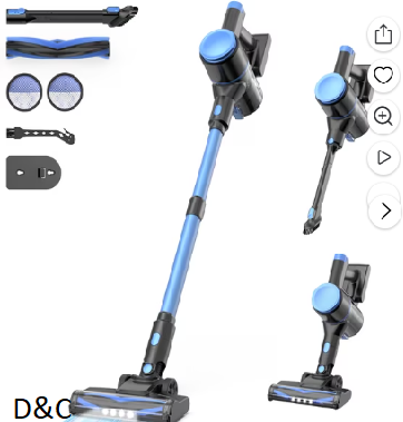 YOMA Cordless Stick Vacuum Cleaner,Lightweight Self-standing Vacuum for Home Pet Hair Carpet Hardwood Floor