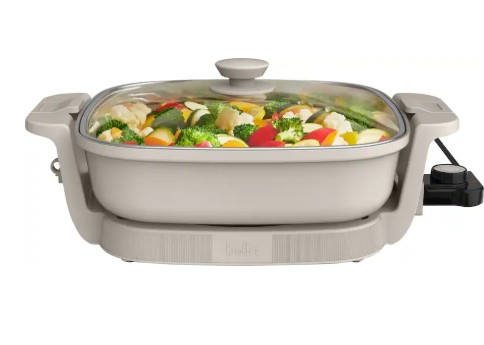 Bella – Fits-anywhere Kitchenware: 12″ x 12″ Make & Take Non-Stick Electric Skillet – Oatmilk