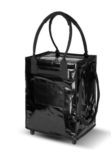 CleverMade 62L Collapsible Rolling Tote Cart, Black