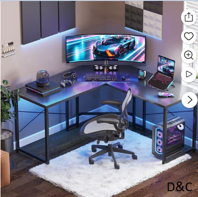 Casacomoda Computer Desk L Shaped, 51 Inch Reversible L Shaped Desk