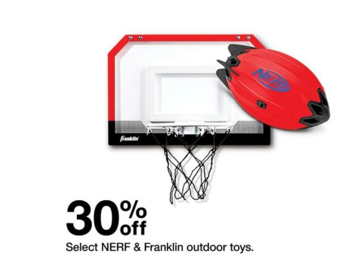 30% off select sports toys & equipments