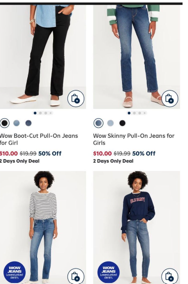 Old Navy Wow Jeans $10 Kids and Baby Jeans & $16 Adult Jeans 2 Days Sale