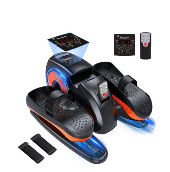 Under Desk Elliptical Machine ,Electric Ellipse Leg Exerciser for Seniors with 12 Adjustable Quiet Portable Elliptical Machine, Seated Pedal Exerciser with Remote Control