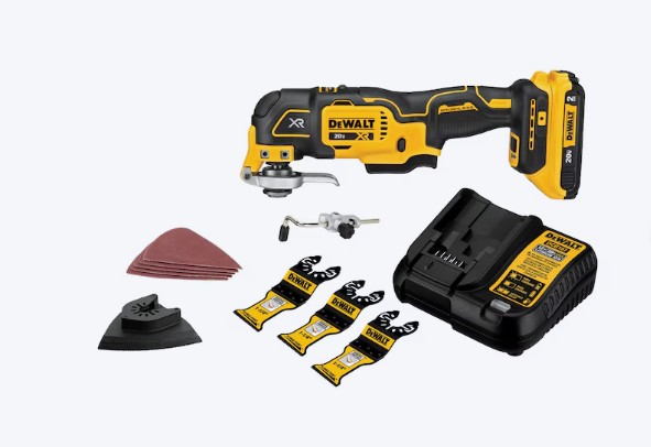 DEWALT XR 20-volt Max Cordless Brushless Variable speed 13 -Piece Oscillating Multi-Tool ( Battery Included and Charger Included )