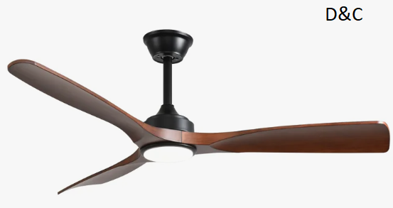 52” Walnut Modern Ceiling Fan Indoor/Outdoor Fan