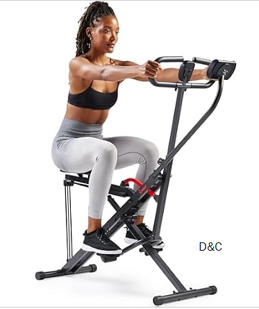 Sunny Health & Fitness Smart Upright Row-N-Ride Exerciser, Squat Assist Trainer for Glutes Workout with Adjustable Resistance, Easy Setup & Foldable, Glute & Leg Exercise Machine – NO. 077SMART