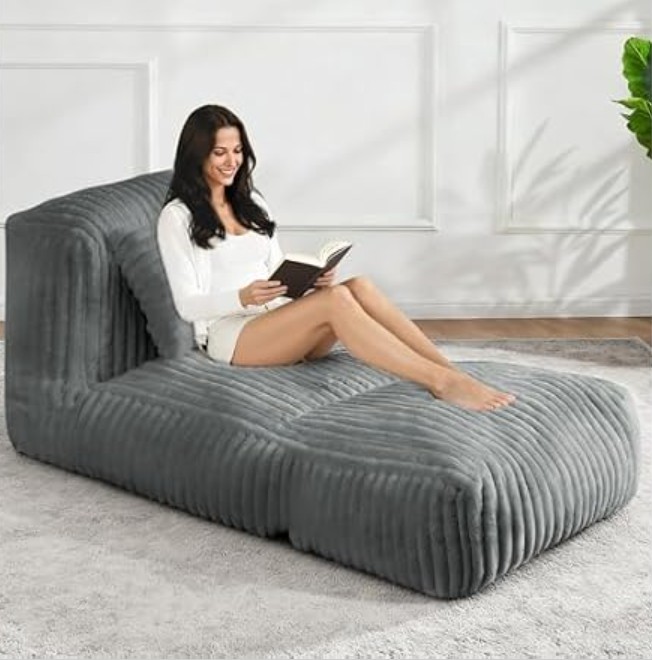 Big Bean Bag Lounger Sofa with Pillow