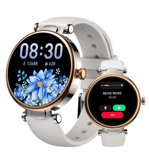TOZO – Smartwatch for Women,AMOLED Screen,10-Day Battery,100+ Sport Mode,Health Tracker/Sleep,Calls/Text,Waterproof,iOS/Android – Silver Silicone Strap – (2026)