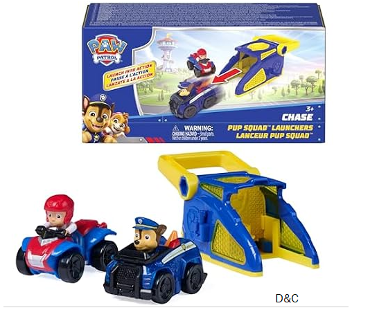 PAW Patrol Chase Pup Squad Launchers with Ryder Vehicle 2-Pack Toy Vehicles