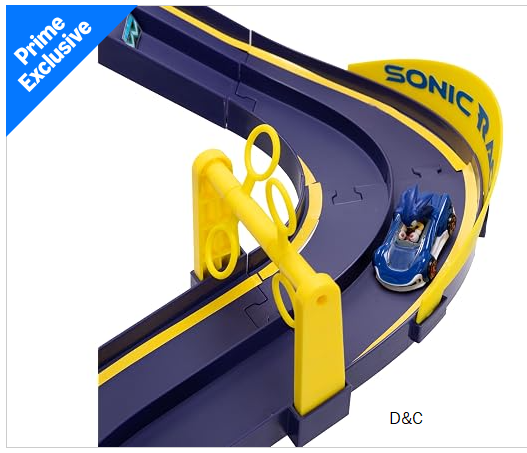 Sonic The Hedgehog E-Stadium Track Set with 1:64 Die Cast Vehicle