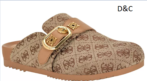 GUESS Womens Galavanta Buckle Slip-On Flat Clogs