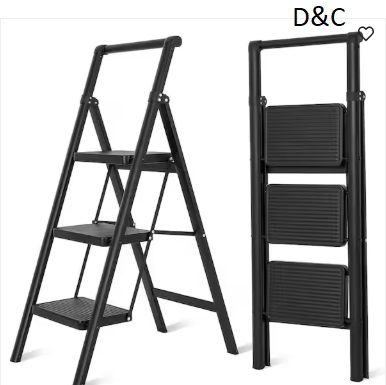 3-Step Steel Lightweight Folding Step Stool Ladder 550 lbs. Load Capacity (9 ft. Reach Height)