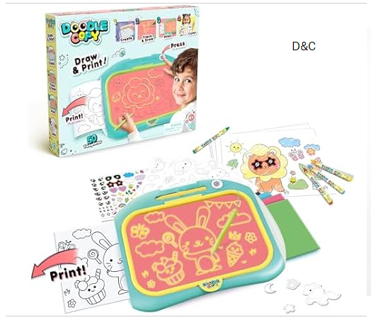 Canal Toys Doodle Copy – Reusable Doodle & Drawing Pad for Kids – Create, Trace & Draw, Print and Color; 50 templates