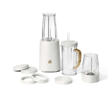 Beautiful Personal Blender Set with 12 Pieces, 240 W, White Icing by Drew Barrymore