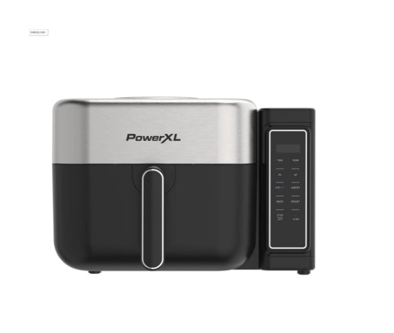 PowerXL 6.3 Quart AirMax Air Fryer Oven with Four Presets and Compact Two-Tier Design, 450F Maximum Temperature, No Preheat Needed