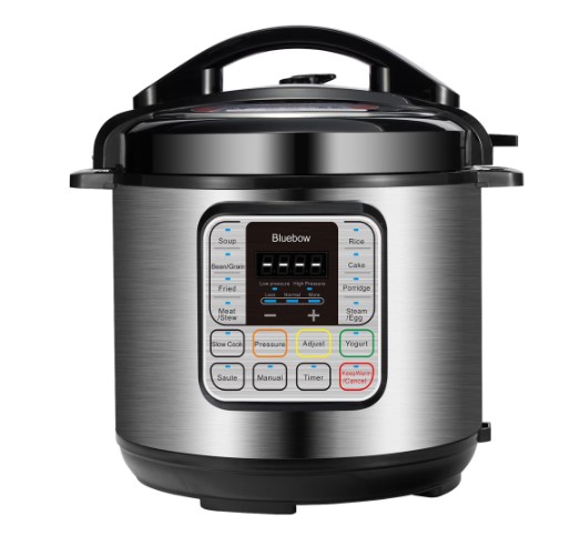 Bluebow 6.5 Quart Electric Pressure Cooker, 11-in-1 Multi Cooker Rice Cooker Slow Cooker Sauté Steamer, Stainless Steel