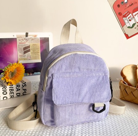 Cheapark 1 pc teenage Student Backpack Mini Corduroy Backpack Purse Women Solid Small Backpack Tiny Corduroy Backpack Casual Daypack Cute School Supplies Back To School Gift